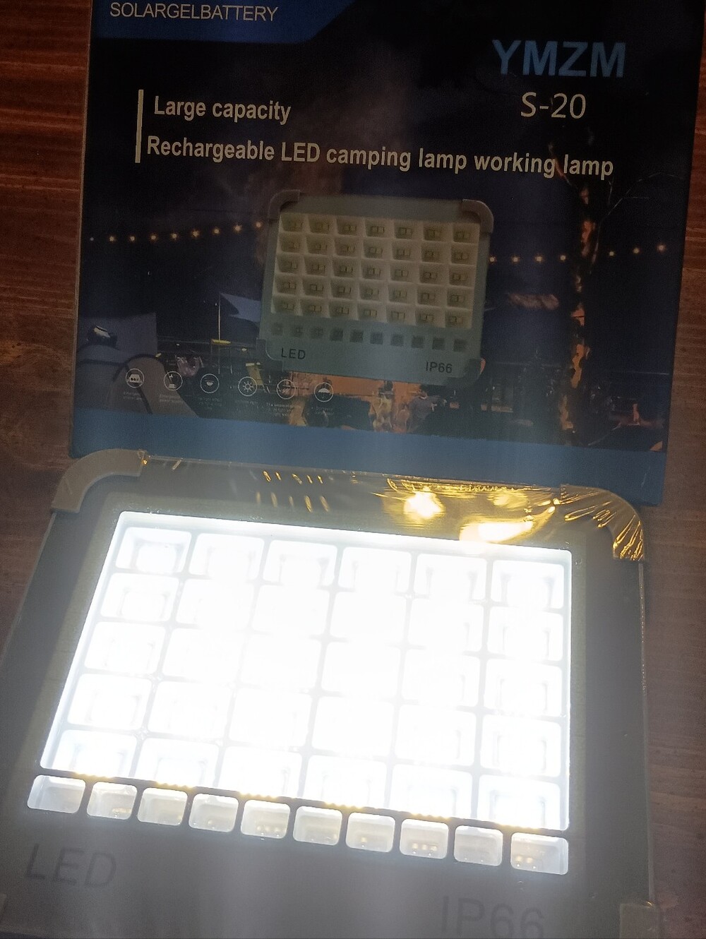 LED SOLAR LIGHT - New // Camping Work Emergency Lamp + Power Bank easy tool hook